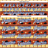 Custom Red White Yellow-Royal Western Cow Aztec Bomber Full-Snap Varsity Letterman Jacket