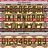 Custom Cream Black Gold-White Southwestern Geometric Aztec Bomber Full-Snap Varsity Letterman Jacket