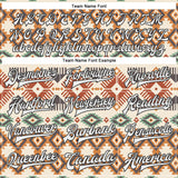 Custom Cream White-Black Southwestern Geometric Aztec Bomber Full-Snap Varsity Letterman Jacket