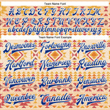 Custom Cream Royal-White Southwestern Geometric Aztec Bomber Full-Snap Varsity Letterman Jacket