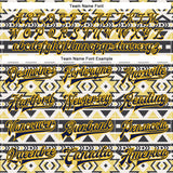 Custom White Navy-Gold Southwestern Geometric Aztec Bomber Full-Snap Varsity Letterman Jacket