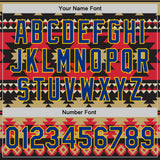 Custom Red Royal Yellow-White Southwestern Geometric Aztec Bomber Full-Snap Varsity Letterman Jacket