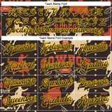 Custom Brown Black Gold-White Vintage Western Cowboy Bomber Full-Snap Varsity Letterman Jacket