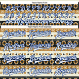 Custom Cream White-Royal Southwestern Geometric Aztec Bomber Full-Snap Varsity Letterman Jacket