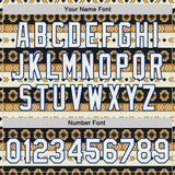 Custom Cream White-Royal Southwestern Geometric Aztec Bomber Full-Snap Varsity Letterman Jacket
