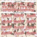 Custom Cream White-Red Louisiana State Flower Magnolia Bomber Full-Snap Varsity Letterman Jacket