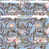 Custom Blue White-Black Louisiana State Flower Magnolia Bomber Full-Snap Varsity Letterman Jacket