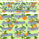 Custom Green White-Royal Florida State Flower Orange Blossom Bomber Full-Snap Varsity Letterman Jacket