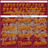 Custom Crimson Gold-White Nevada State Flower Sagebrush Bomber Full-Snap Varsity Letterman Jacket