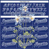 Custom Royal-White Colorado State Flower Rocky Mountain Columbine Bomber Full-Snap Varsity Letterman Jacket