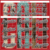 Custom Red Black-White California West Coast Tropical Palm Trees Bomber Full-Snap Varsity Letterman Jacket