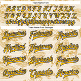 Custom Cream Gold Navy-White Florida State Flower Orange Blossom Bomber Full-Snap Varsity Letterman Jacket