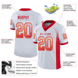 Custom White Scarlet-Gold Drift Fashion Football Jersey
