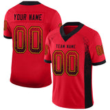 Custom Scarlet Black-Gold Drift Fashion Football Jersey