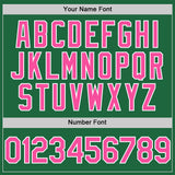 Custom Kelly Green Pink-White Mesh Authentic Throwback Baseball Jersey