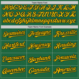 Custom Kelly Green Black-Yellow Mesh Authentic Throwback Baseball Jersey