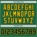 Custom Kelly Green Black-Yellow Mesh Authentic Throwback Baseball Jersey