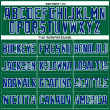 Custom Kelly Green Royal-White Mesh Authentic Throwback Baseball Jersey