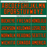 Custom Kelly Green Orange-Black Mesh Authentic Throwback Baseball Jersey