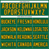 Custom Kelly Green Gold-Black Mesh Authentic Throwback Baseball Jersey