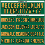 Custom Kelly Green Old Gold-Black Mesh Authentic Throwback Baseball Jersey