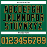 Custom Kelly Green Old Gold-Black Mesh Authentic Throwback Baseball Jersey