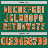 Custom Kelly Green Orange-White Mesh Authentic Throwback Football Jersey