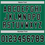 Custom Kelly Green Black-White Mesh Authentic Throwback Football Jersey
