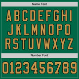Custom Kelly Green Old Gold-Black Mesh Authentic Throwback Football Jersey