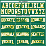 Custom Kelly Green White-Yellow Authentic Football Jersey