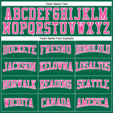 Custom Kelly Green Pink-White Authentic Football Jersey