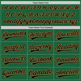 Custom Kelly Green Black-Old Gold Authentic Throwback Baseball Jersey