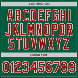 Custom Kelly Green Red-White Authentic Baseball Jersey