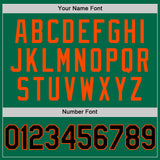 Custom Kelly Green Black-Orange Authentic Throwback Basketball Jersey