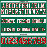 Custom Kelly Green Red-White Authentic Football Jersey