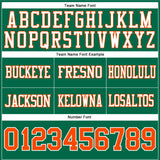 Custom Kelly Green Orange-White Authentic Football Jersey