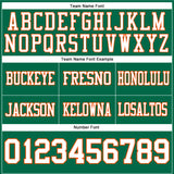 Custom Kelly Green White-Orange Authentic Football Jersey