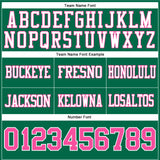 Custom Kelly Green Pink-White Authentic Football Jersey