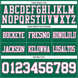 Custom Kelly Green White-Pink Authentic Football Jersey