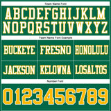 Custom Kelly Green Gold-White Authentic Football Jersey