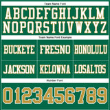 Custom Kelly Green Old Gold-White Authentic Football Jersey