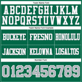 Custom Kelly Green Gray-White Authentic Football Jersey