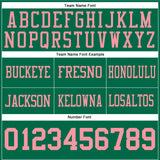 Custom Kelly Green Medium Pink Authentic Football Jersey