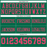 Custom Kelly Green Neon Pink Authentic Football Jersey