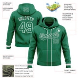 Custom Stitched Kelly Green Kelly Green-White Baseball Pullover Sweatshirt Hoodie