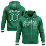 Custom Stitched Kelly Green Kelly Green-White Baseball Pullover Sweatshirt Hoodie