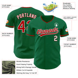 Custom Kelly Green Red-White Authentic Baseball Jersey