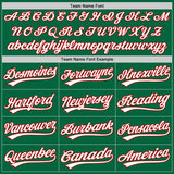 Custom Stitched Kelly Green White-Red Baseball Pullover Sweatshirt Hoodie