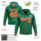 Custom Stitched Kelly Green Orange-White Baseball Pullover Sweatshirt Hoodie