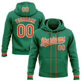 Custom Stitched Kelly Green Orange-White Baseball Pullover Sweatshirt Hoodie